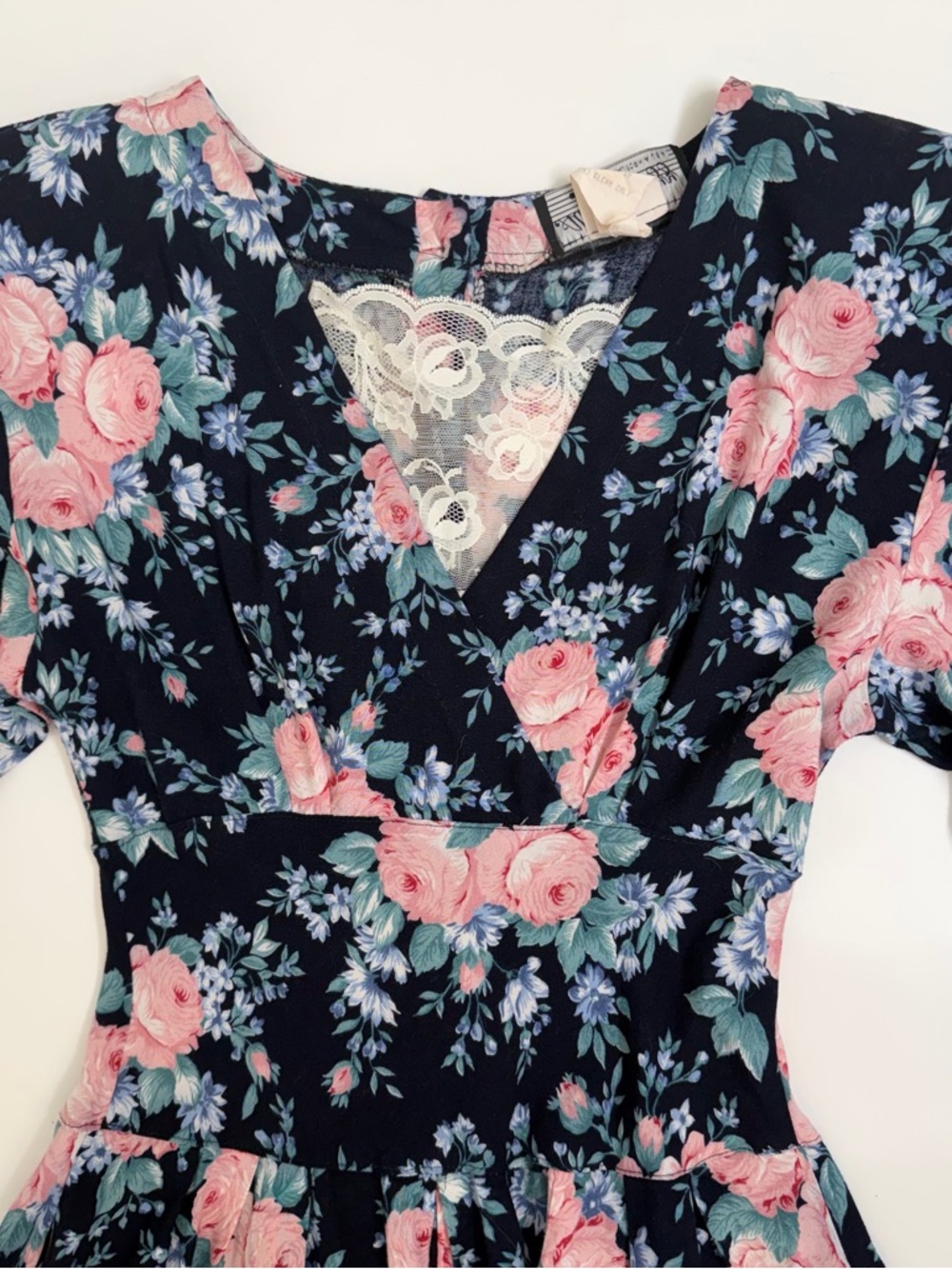 All‎ That Jazz VTG Floral MIDI Prairie Dress Empire Waist XS Cottagecore - Picture 7 of 11